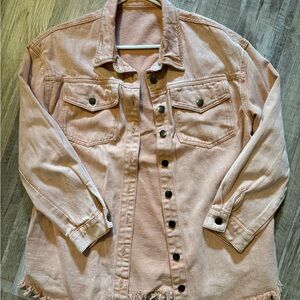 Women's oversized Pink Denim Jacket